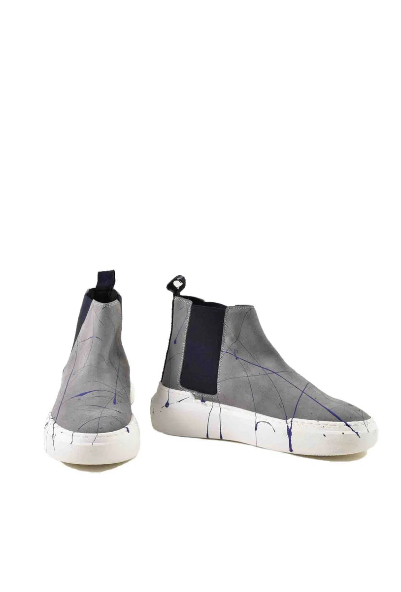 V2 Brand Stivaletto Pelle - Grigio