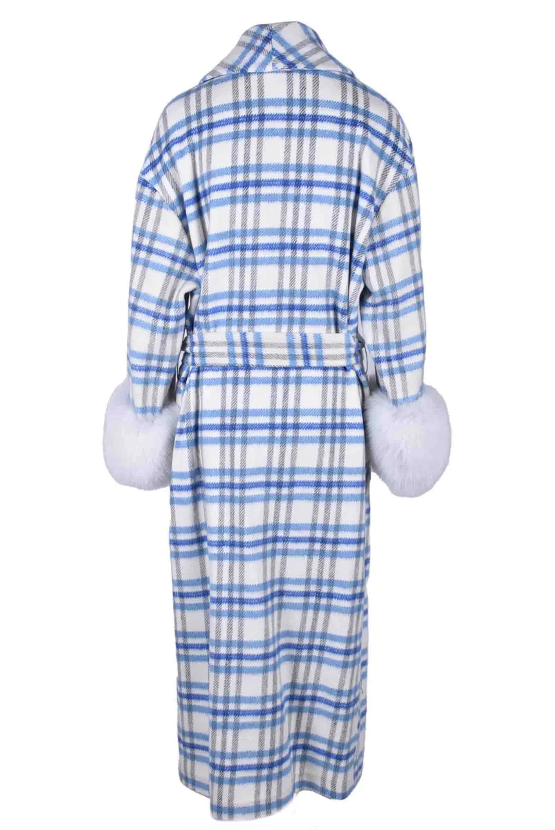 Yes London Cappotto Cotone Misto - Bianco/Blu