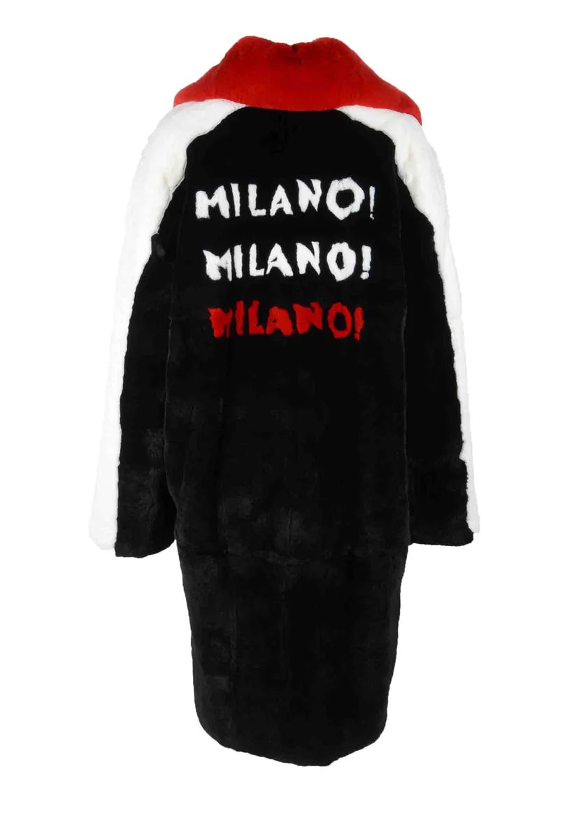 MSGM Pelliccia Rex Lapin - Nero/Bianco