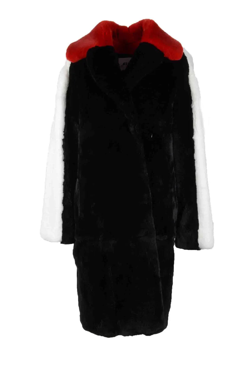 MSGM Pelliccia Rex Lapin - Nero/Bianco
