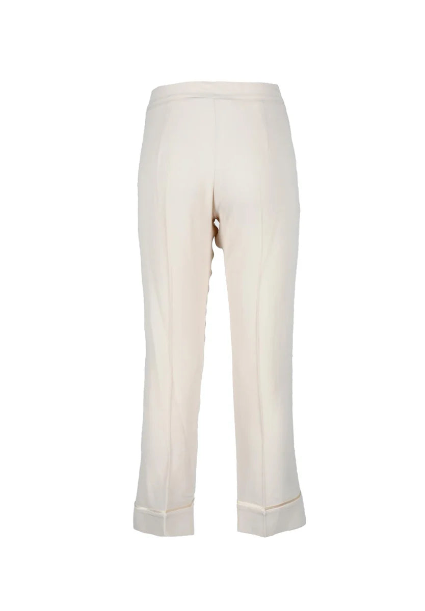 Semicouture Pantaloni Seta Acetato - Bianco