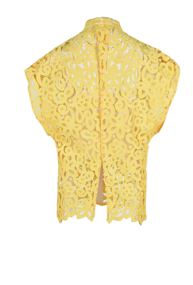 Erika Cavallini Camicia in Pizzo Coreana - Giallo