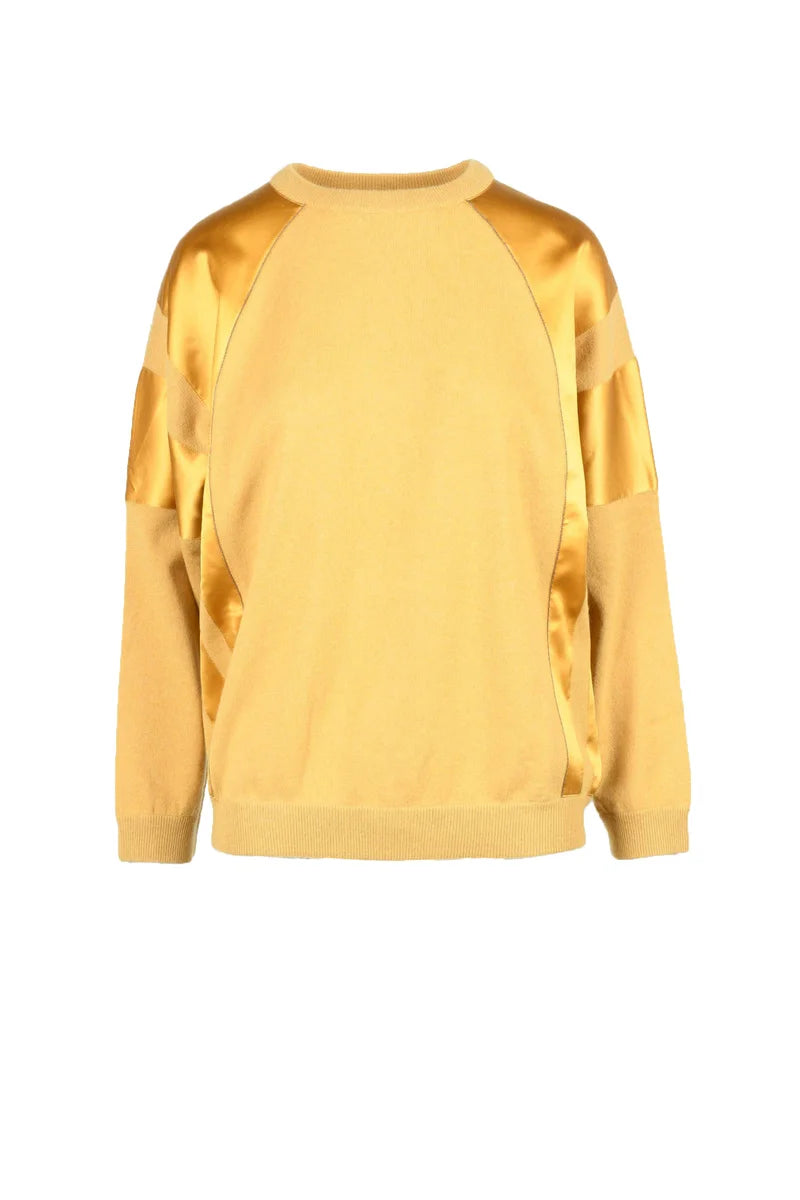 Brunello Cucinelli Maglia Cashmere Bande Raso - Giallo