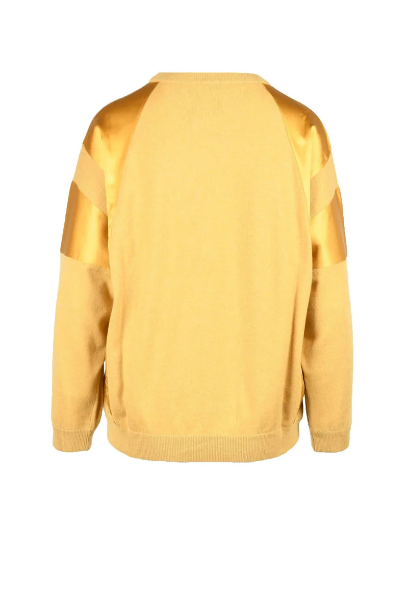 Brunello Cucinelli Maglia Cashmere Bande Raso - Giallo