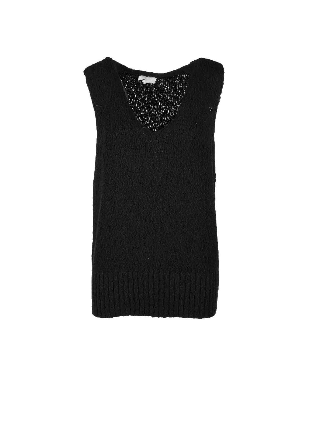 Elvine Gilet Tricot Cotone - Nero