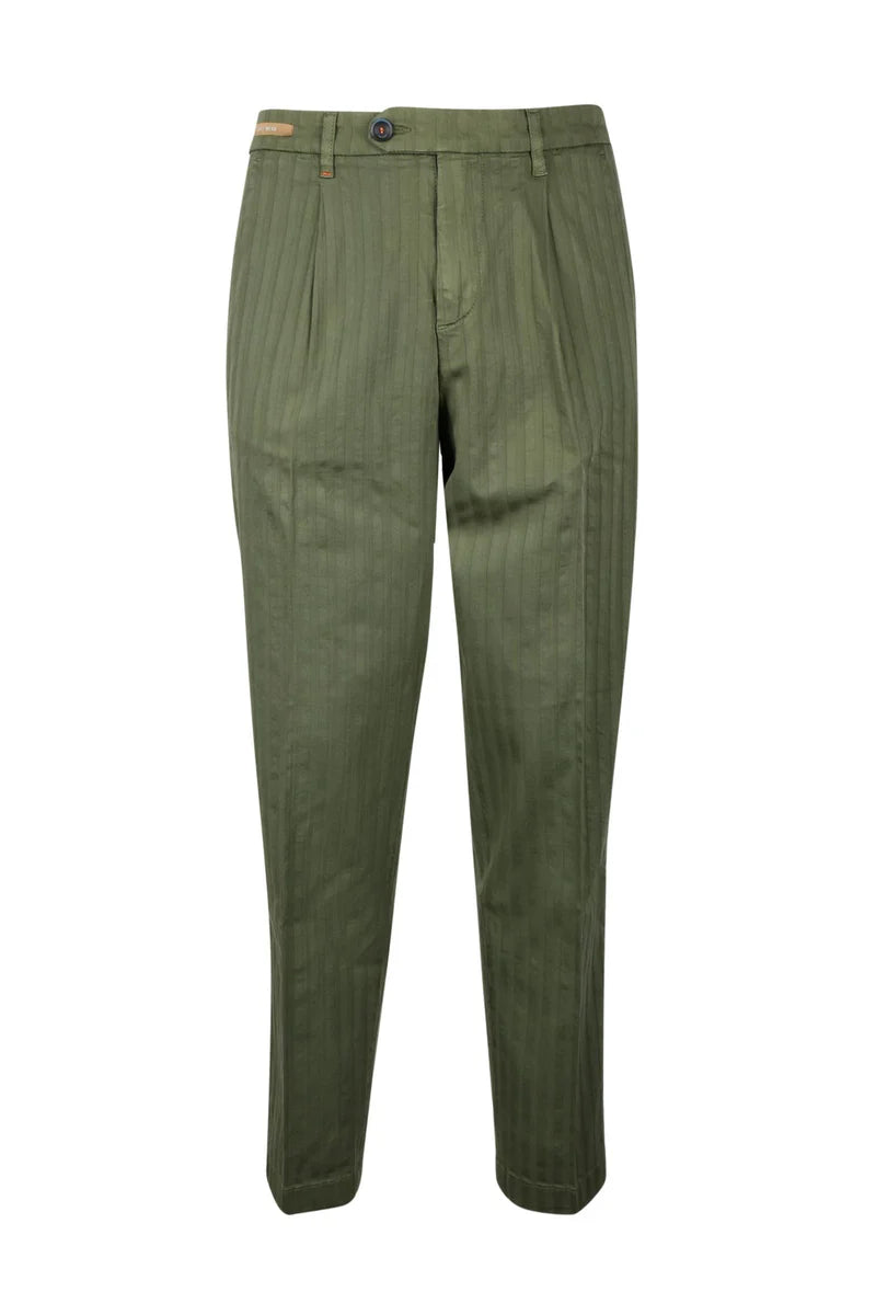 Re-hash Pantaloni Cotone Stretch - Verde Militare