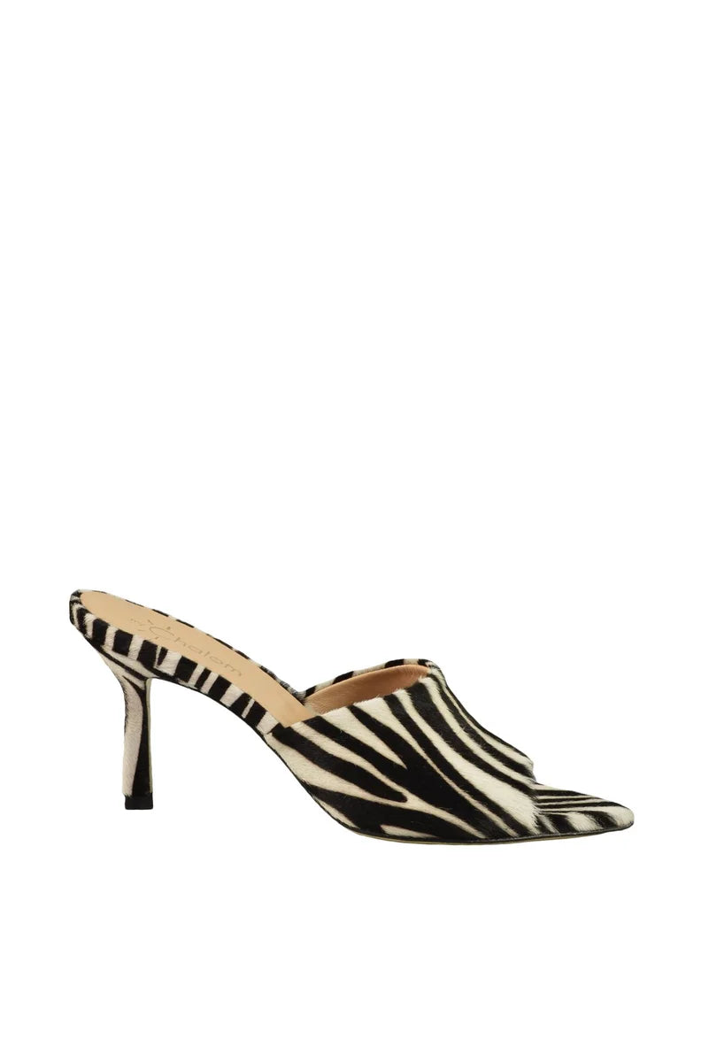 Mychalom Mule Pelle Cavallino - Bianco/Nero