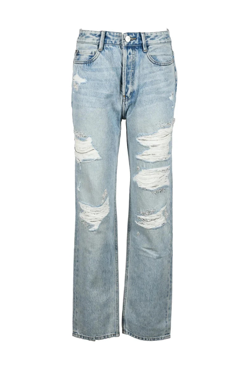 Miss Sixty Jeans Baggy Perline - Celeste