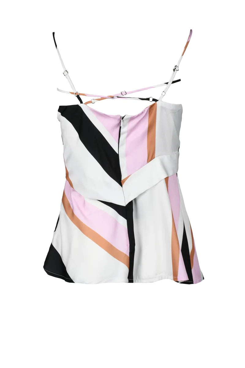 Annarita N Top in Poliestere Stampato - Multicolore