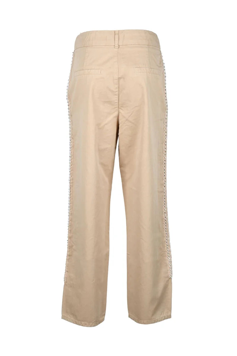 Twinset Pantaloni Cotone - Beige