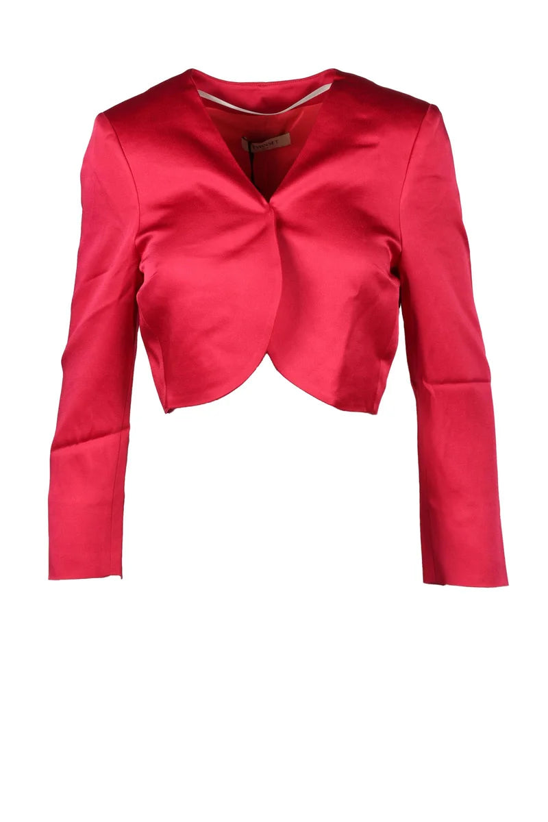 Twinset Viscose Acetate Shrug - Fuchsia