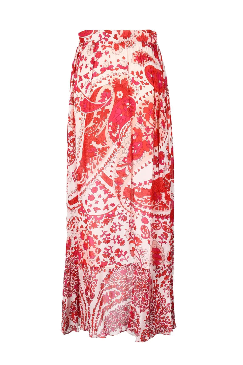 Twinset Gonna Viscosa - Bianco/Rosso