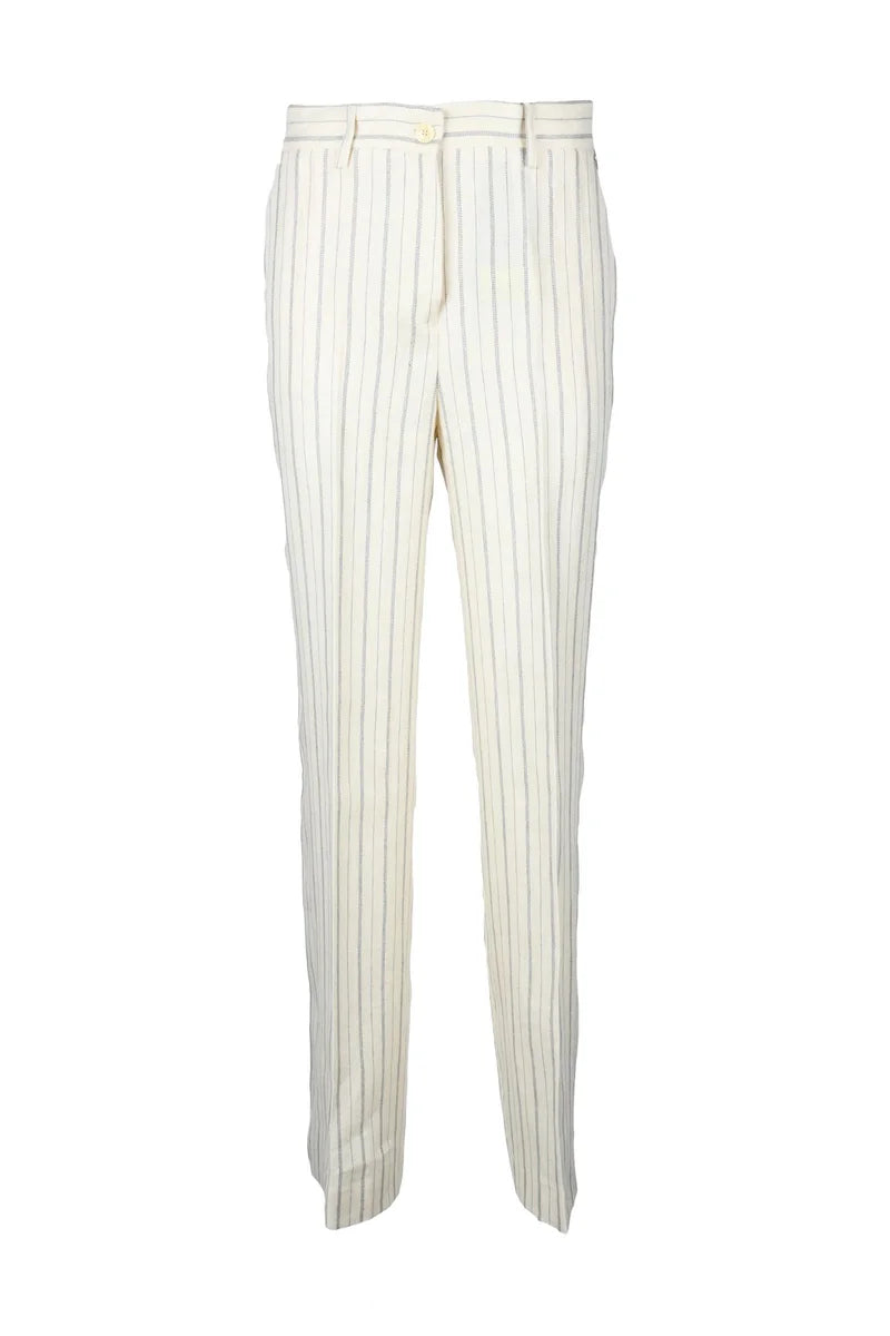 Twinset Pantaloni Lino Cotone - Beige