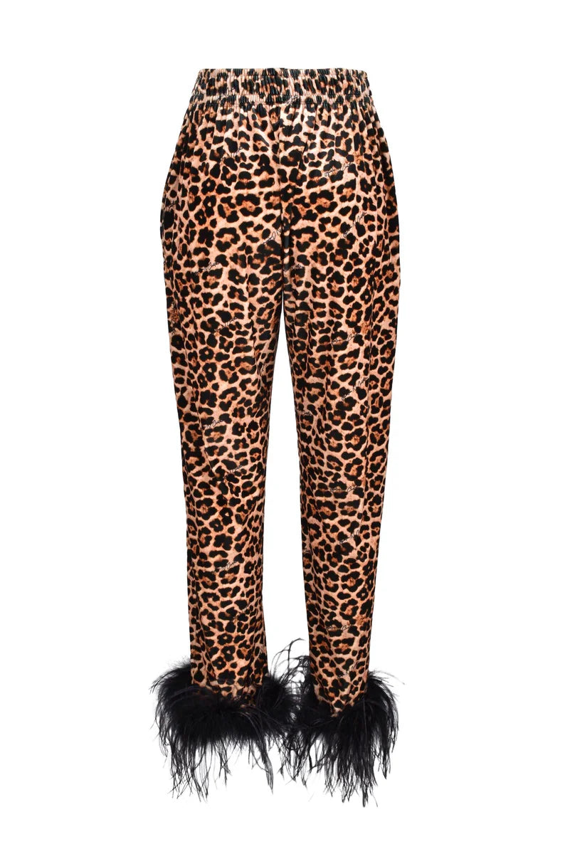 Giulia N Pantaloni Poliestere Elastan - Marrone/Nero