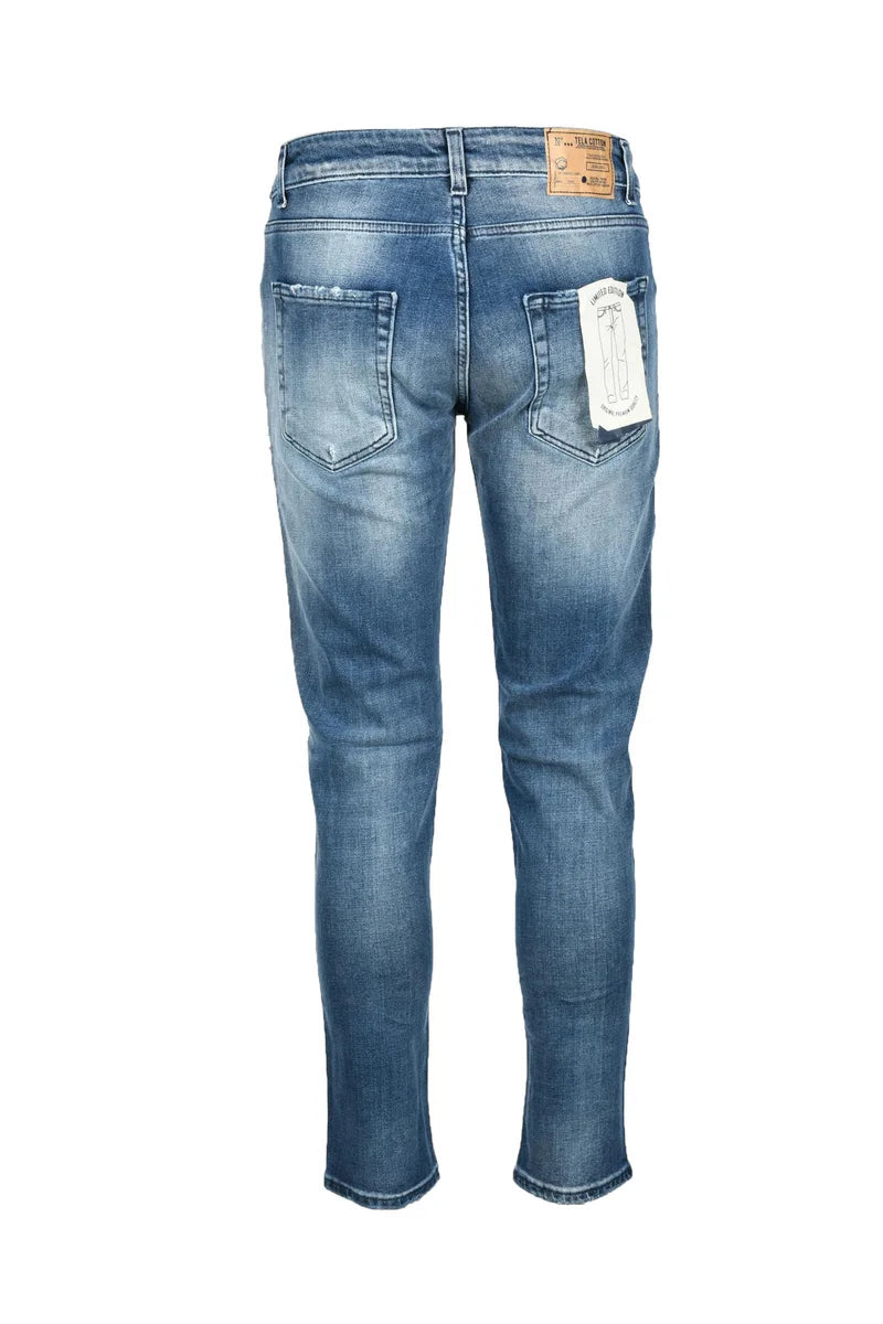 Tela Cotton Jeans Blu