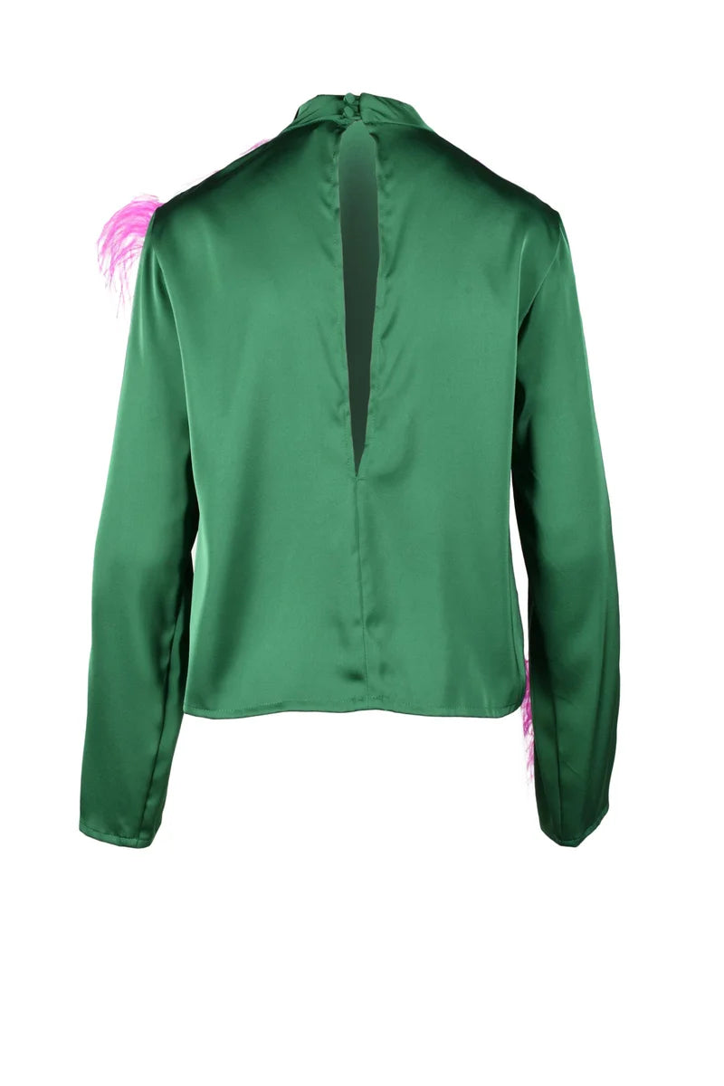 Weili Zheng Blusa Green/Pink