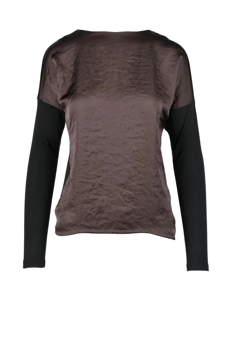 Collection Privee? Blusa Lana Nylon - Marrone