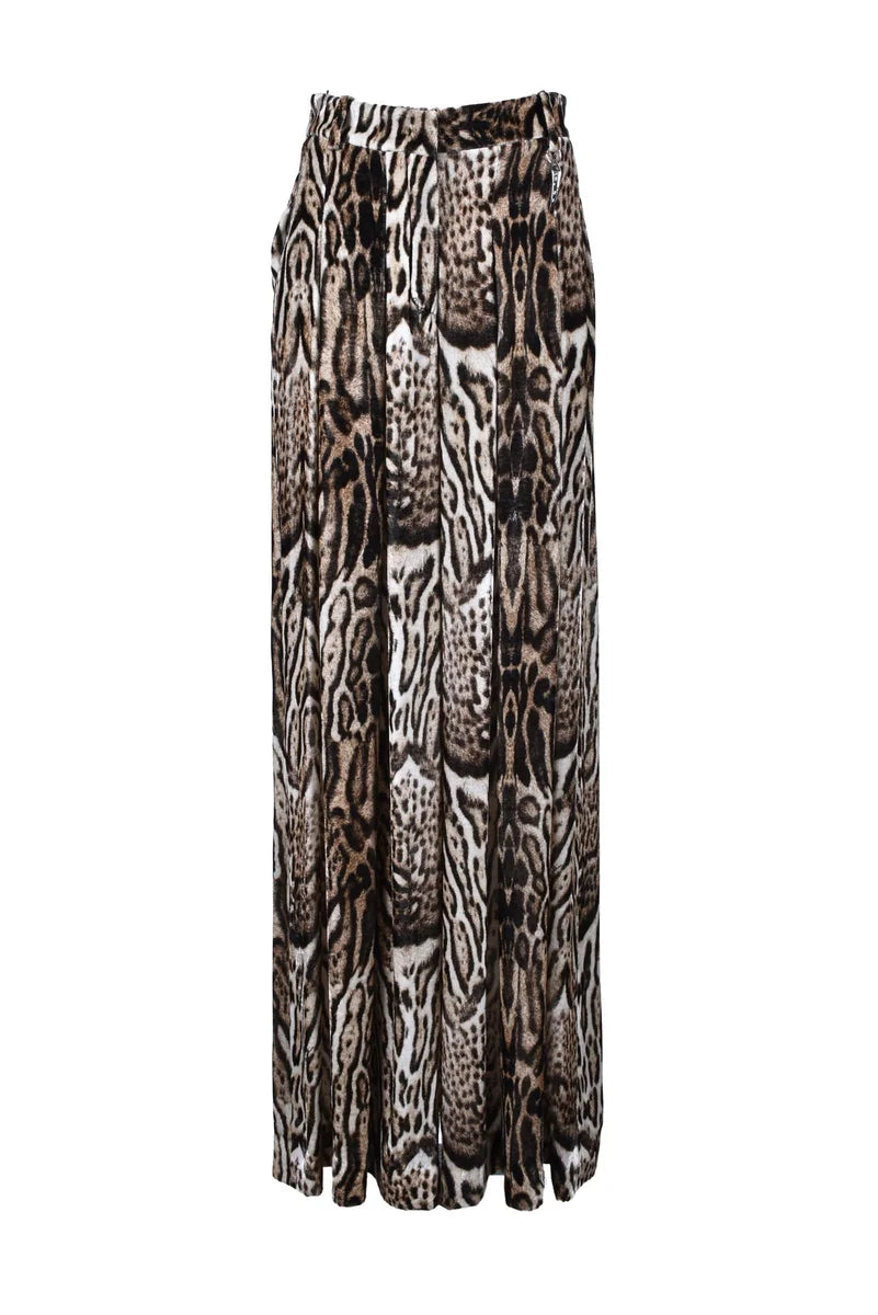 Roberto Cavalli Pantaloni Ciniglia Gamba Larga - Marrone/Nero