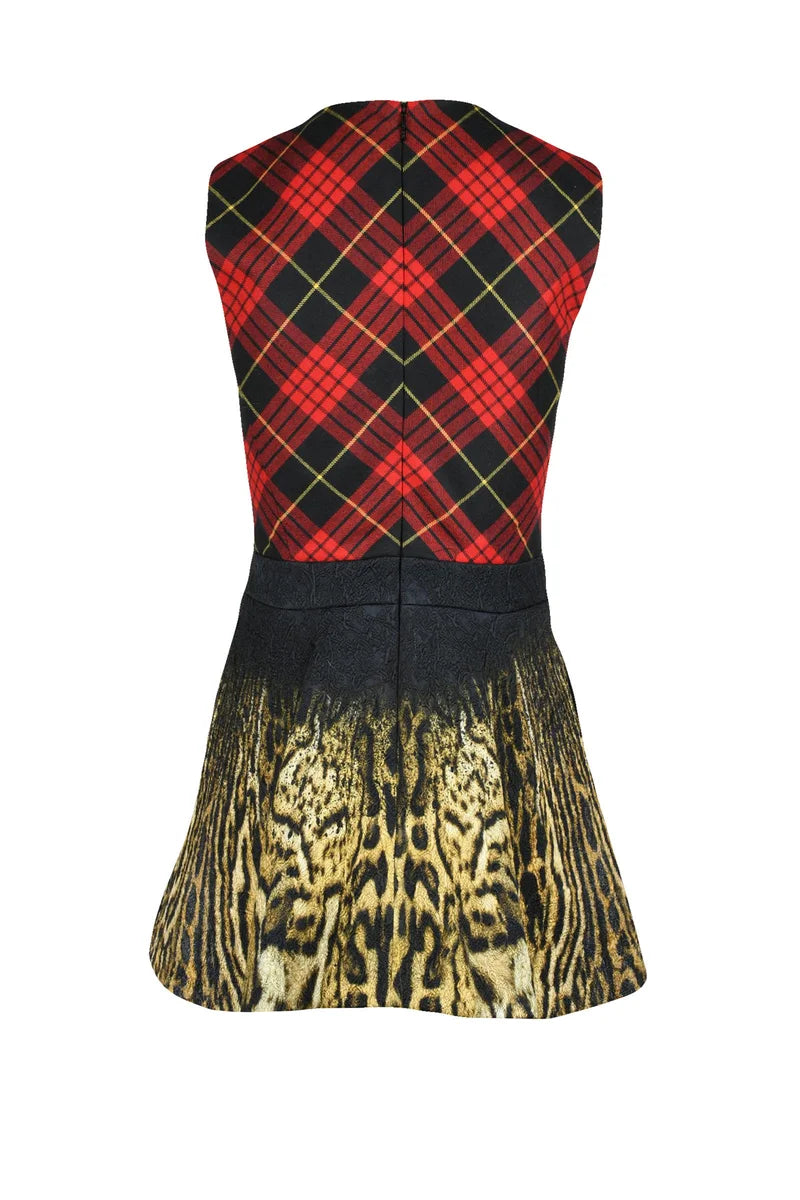 Roberto Cavalli Abito Corto Lana - Multicolore