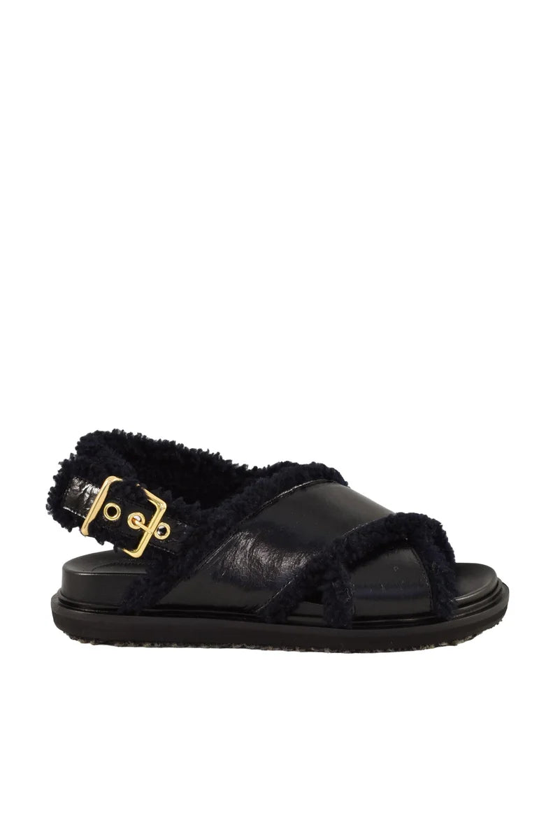Marni Sandalo Basso Pelle - Nero