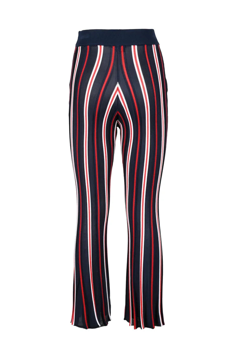 Elisabetta Franchi Pantalone Maglina Zampa - Rosso/Blu