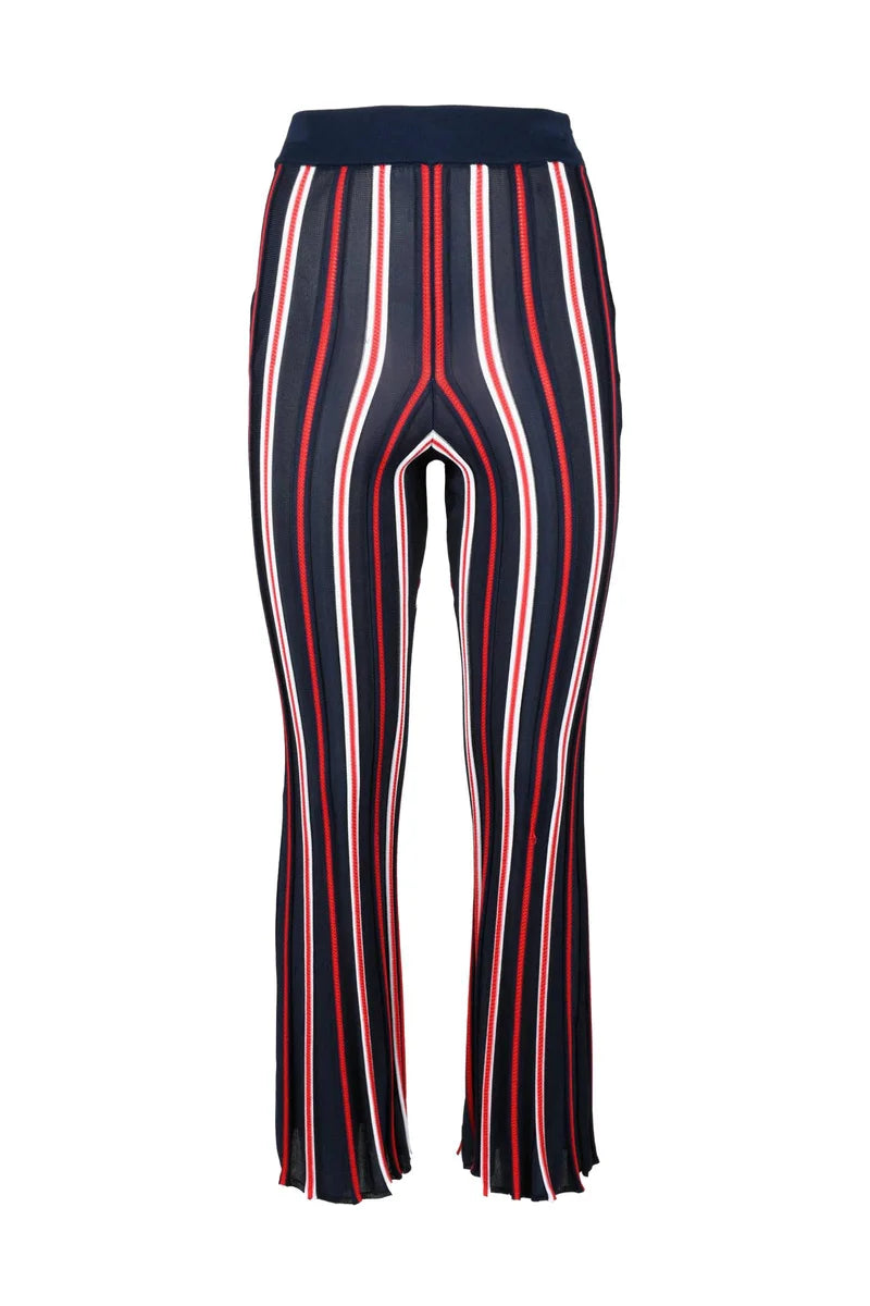 Elisabetta Franchi Pantalone Maglina Zampa - Rosso/Blu
