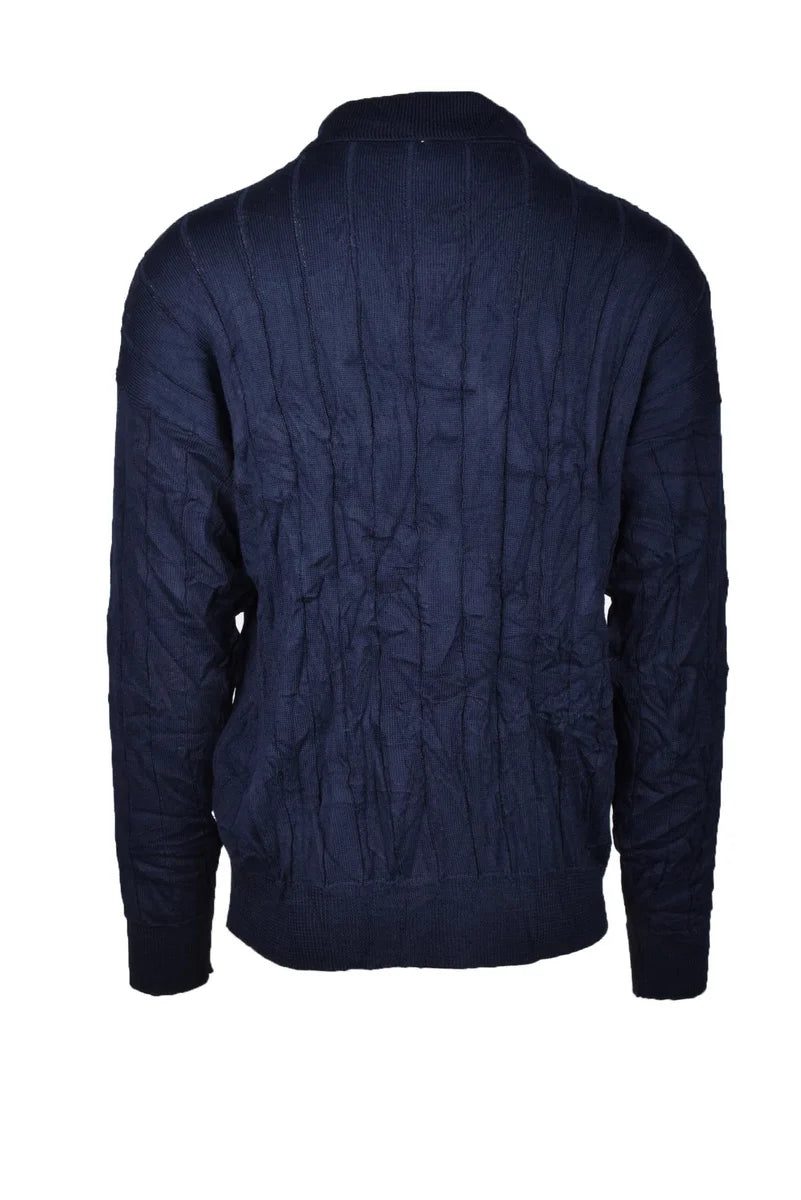 Covert Cardigan in Lana Merino - Blu