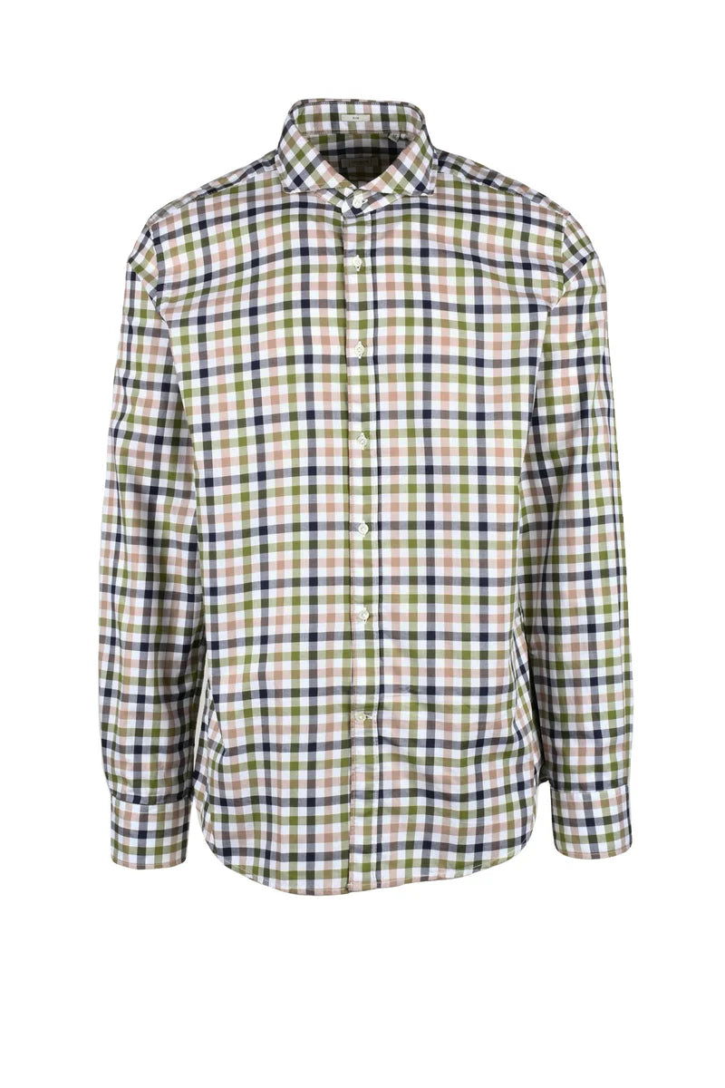 Himon S Camicia Uomo Bianco/Verde