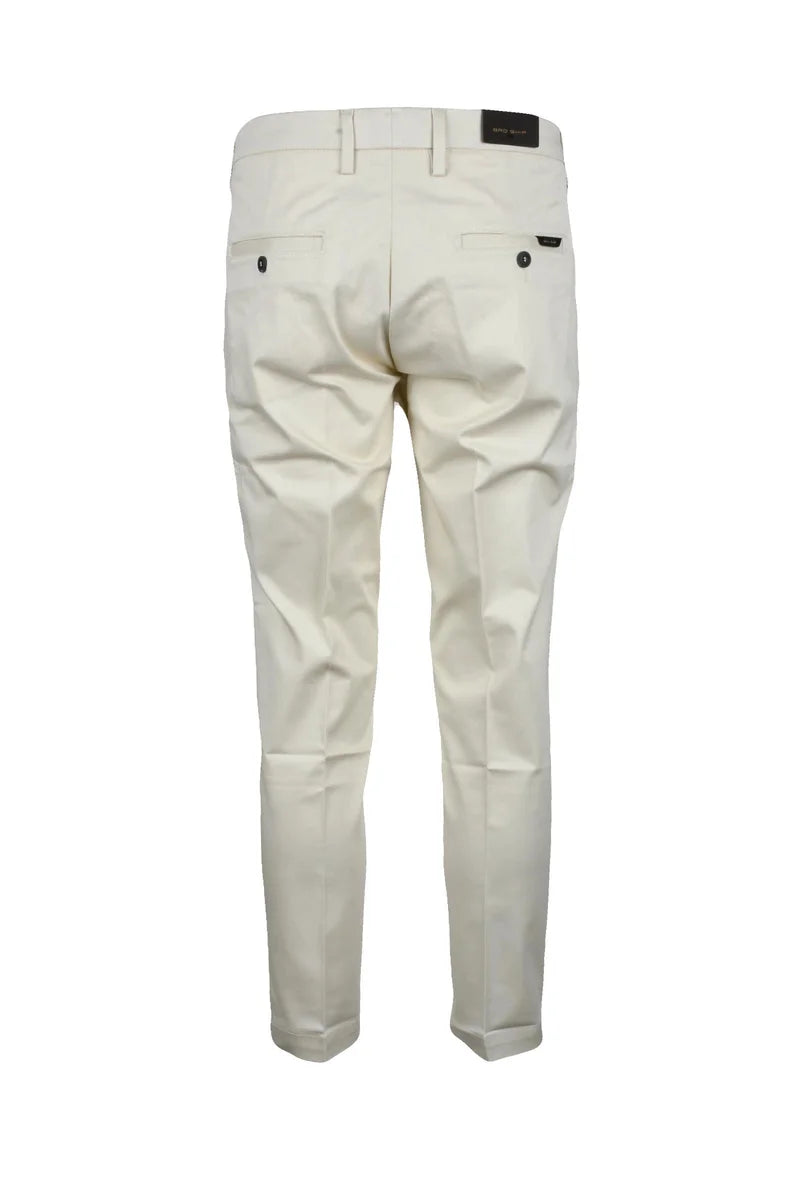 Bro Ship Pantaloni Bianchi Cotone Stretch