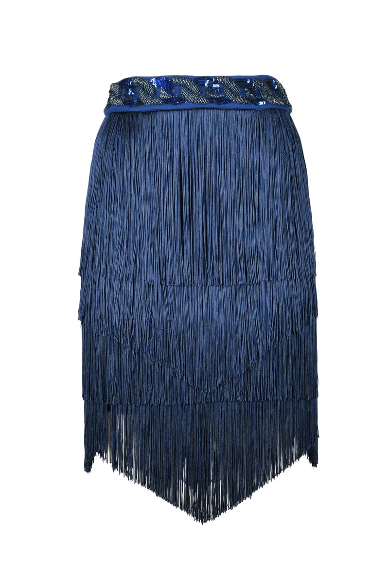 Elisabetta Franchi Gonna Frange - Blu