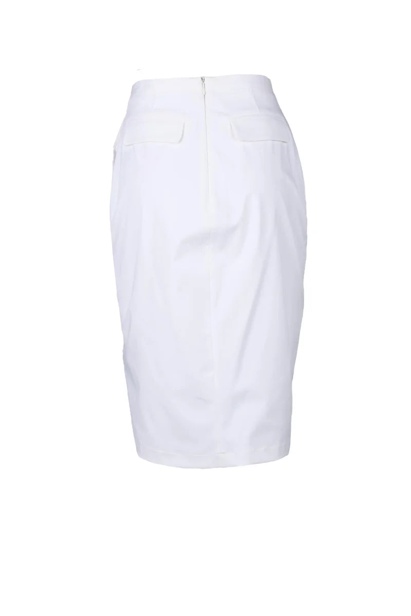 Elisabetta Franchi Gonna Longuette Spacco Bianco