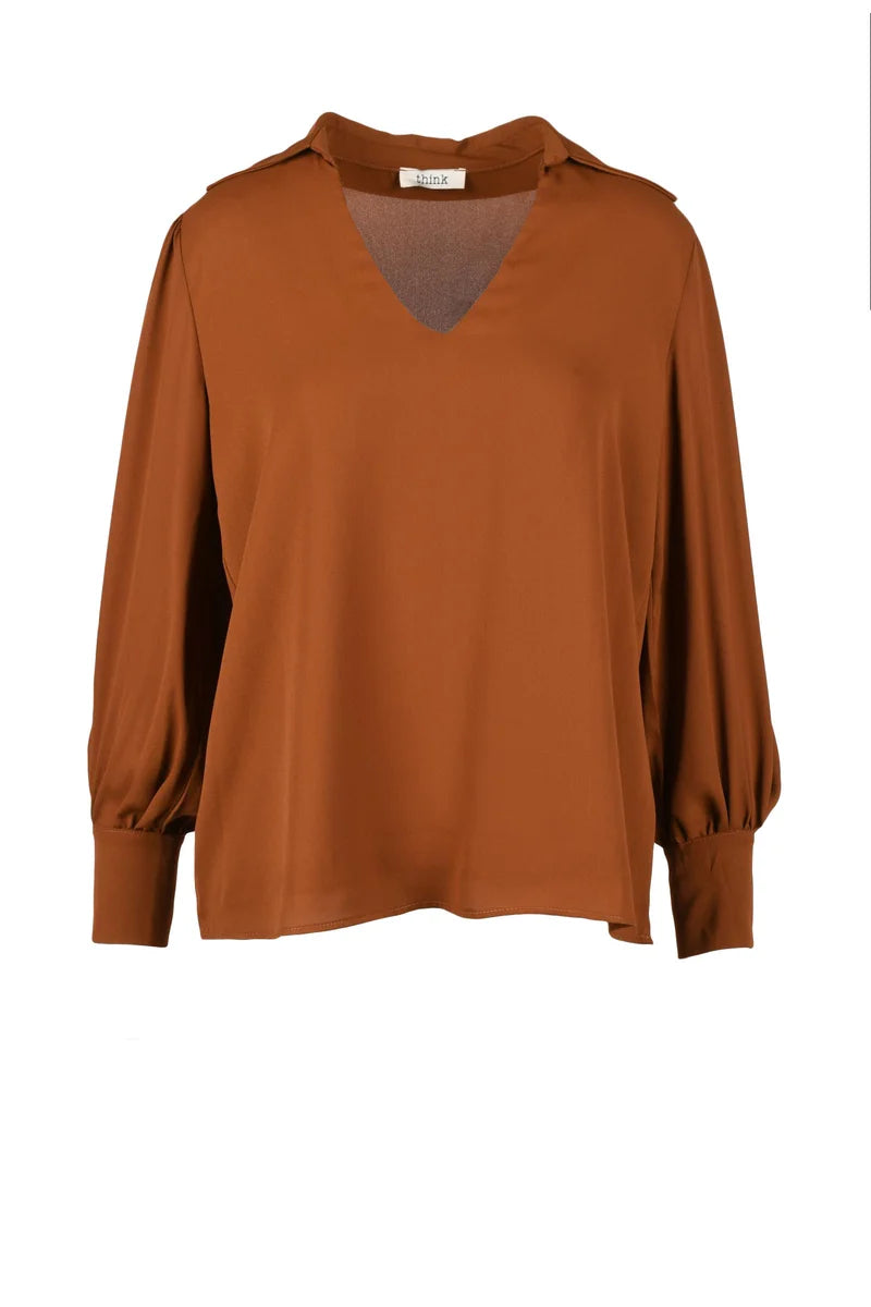Think Blusa Poliestere - Beige