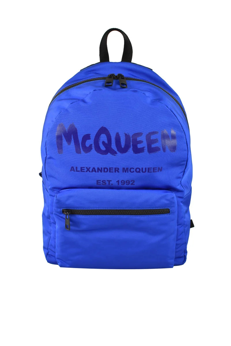 Alexander McQueen Zaino Nylon - Azzurro