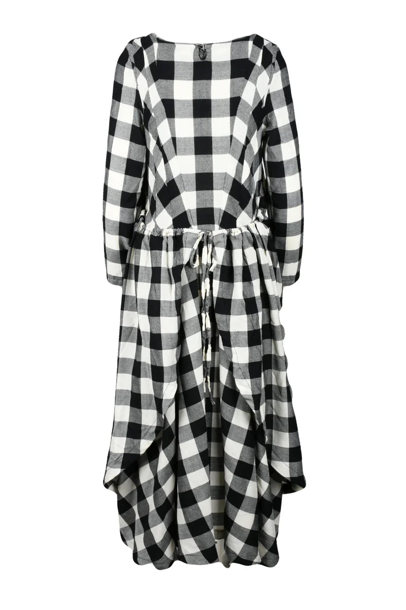 Ricorrrobe Abito Lungo Lana con Lacci - Bianco/Nero
