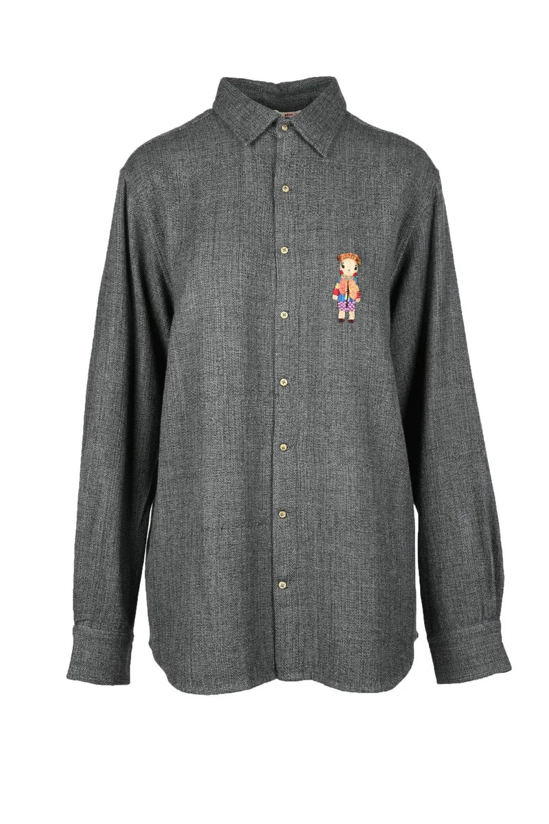 Pero Camicia Oversize Lana - Grigio