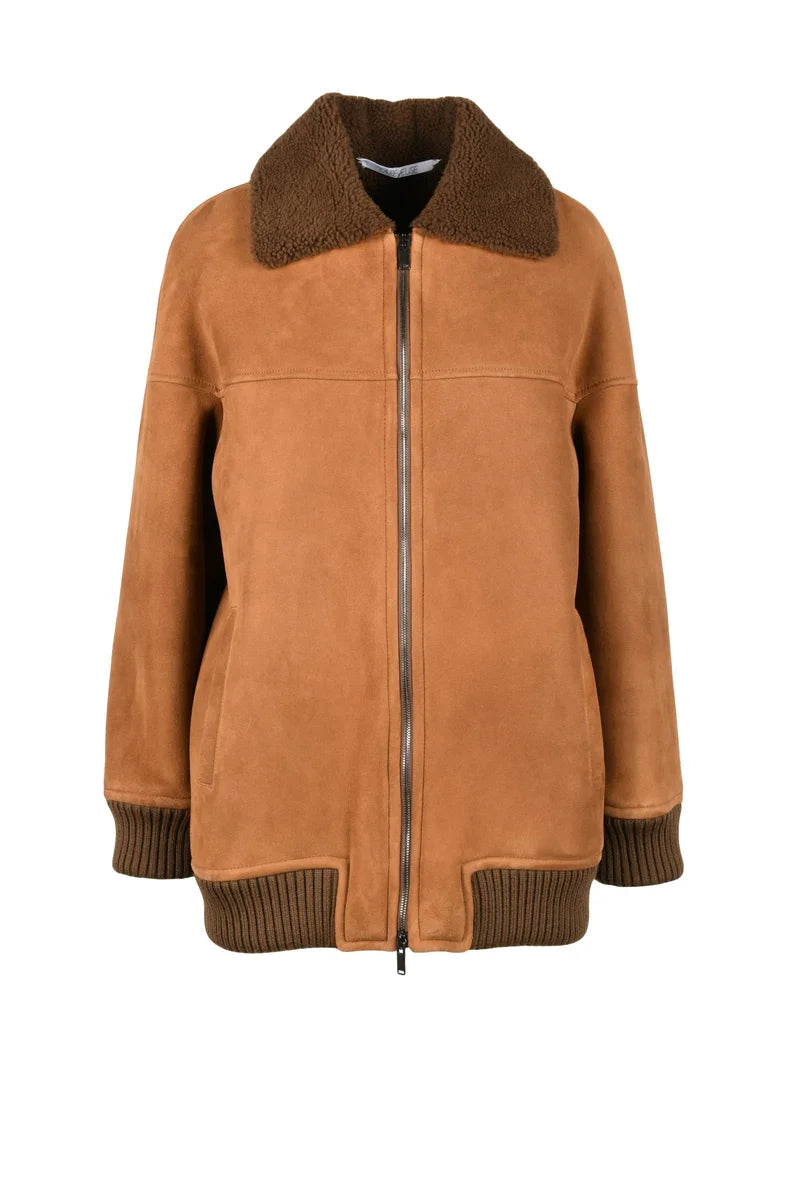 La Reveuse Giubbotto Suede Pelliccia - Marrone