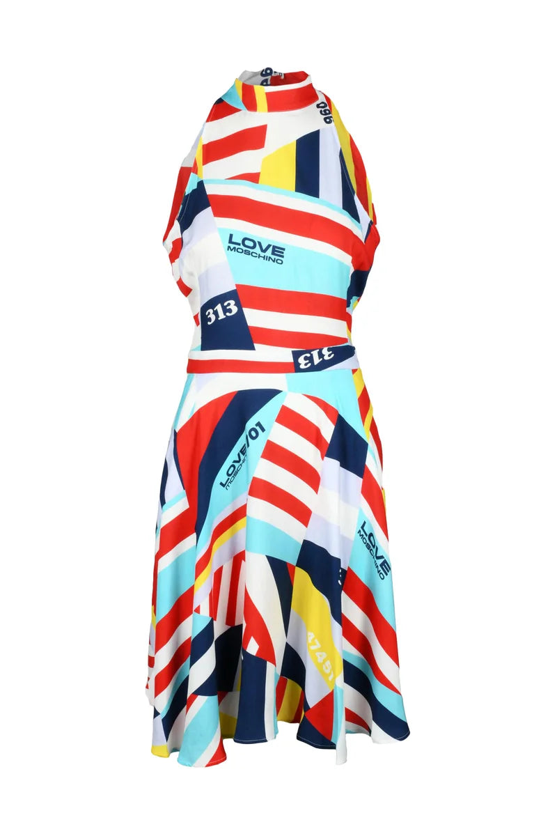 Love Moschino Abito Svasato - Multicolore