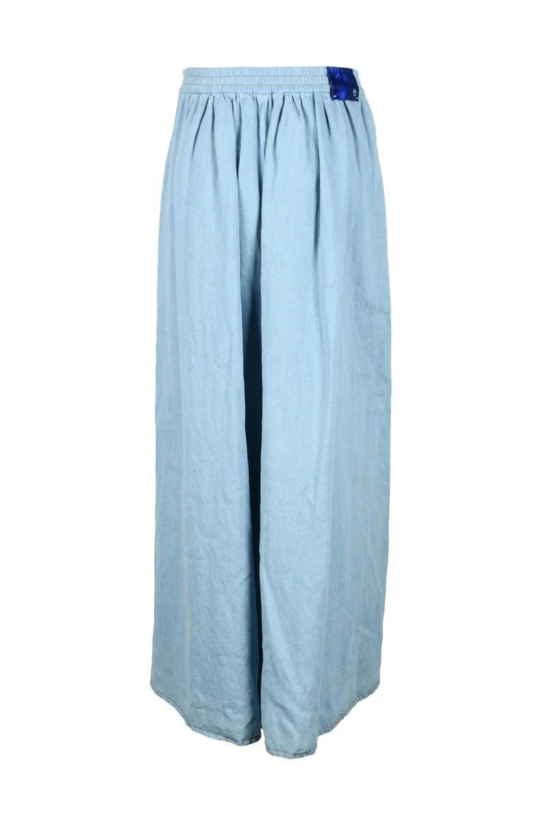Forte_forte Gonna Lunga Denim Lino - Denim