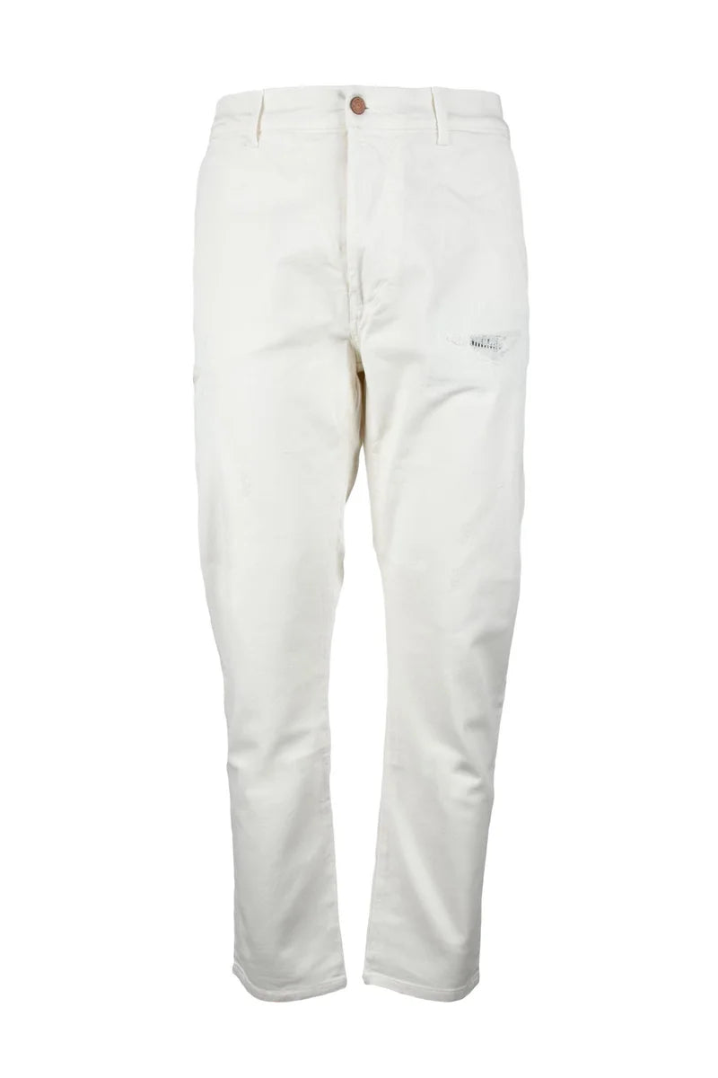 Grey Daniele Alessandrini Jeans Cotone Stretch - Bianco