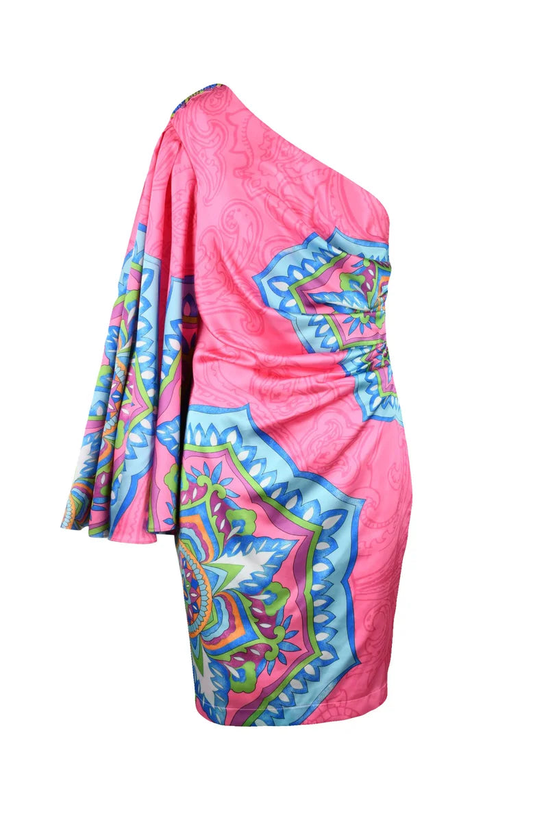 Allure Vestito Monospalla Zip - Rosa