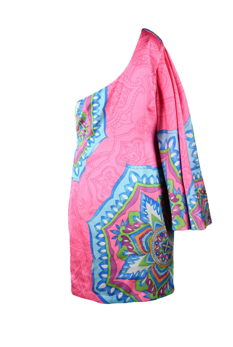 Allure Vestito Monospalla Zip - Rosa