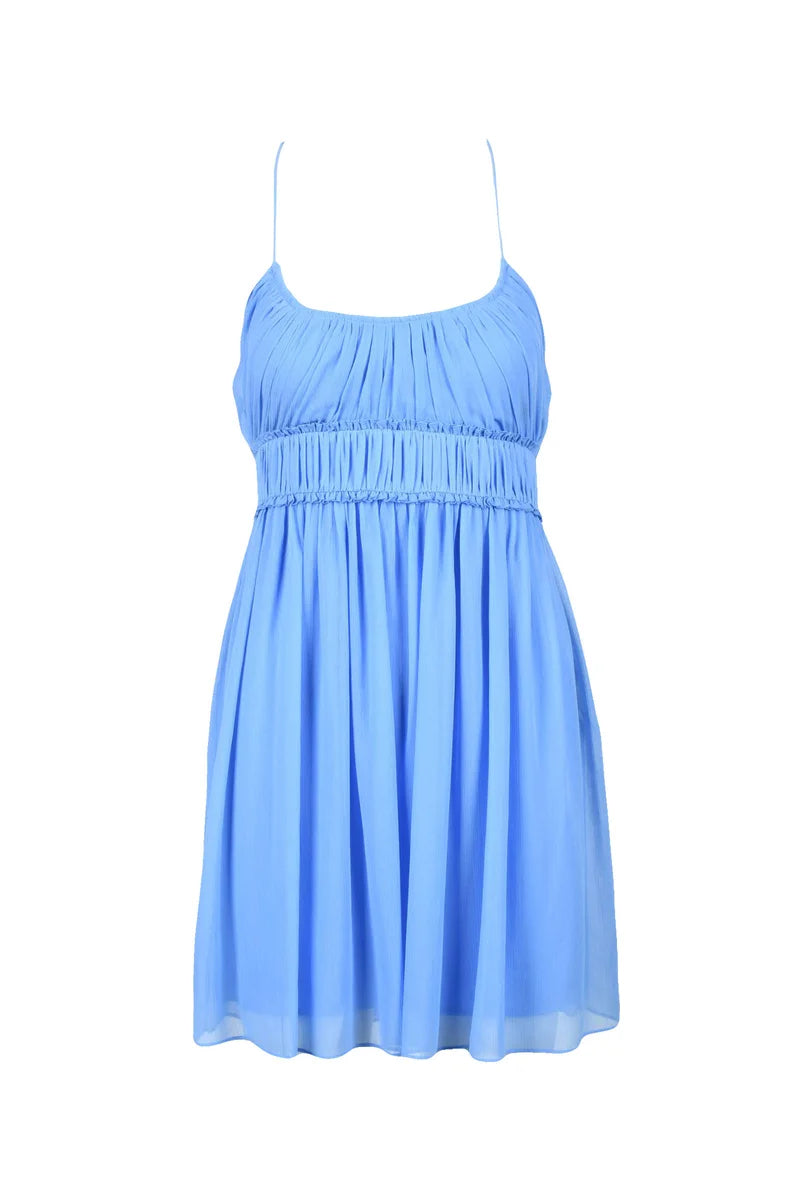 Patrizia Pepe Abito Corto Voile - Blu