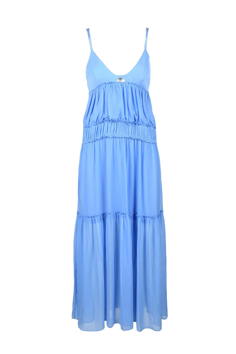 Patrizia Pepe Abito Lungo Voile - Blu