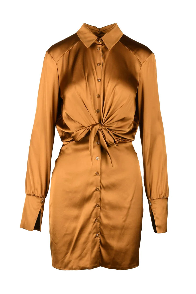 Patrizia Pepe Abito Acetato Stretch - Bronzo