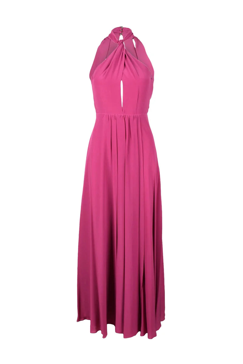 Patrizia Pepe Abito Lungo Seta - Fucsia