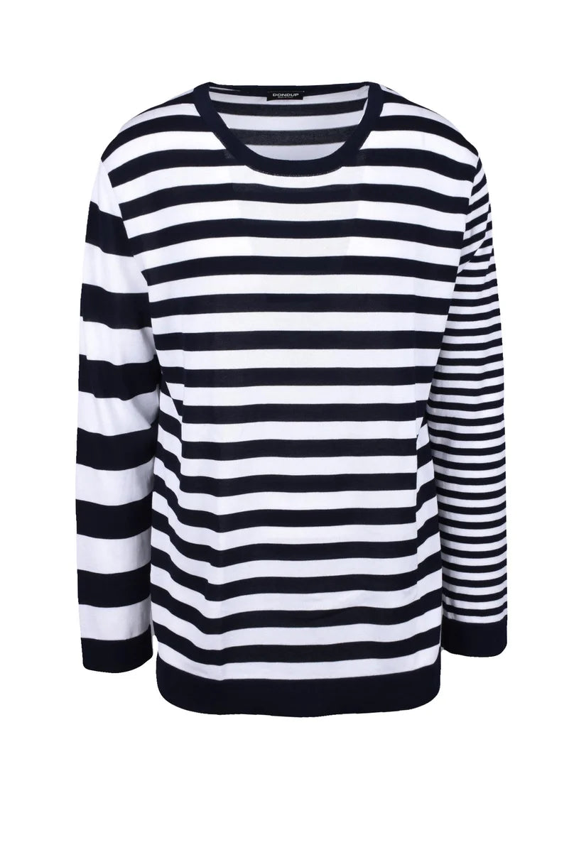 Dondup Maglione Cotone - Bianco/Blu