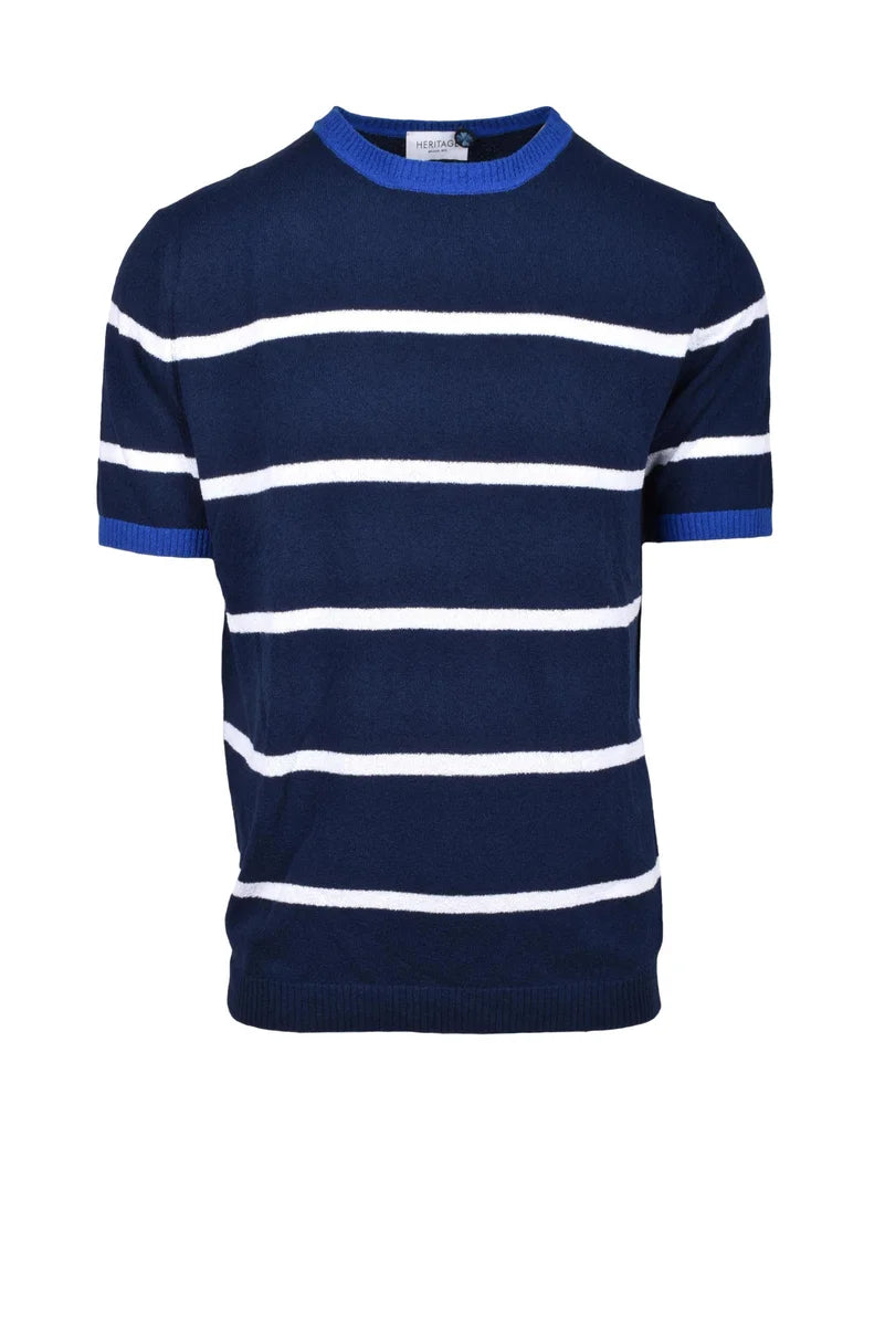 Heritage Maglia Misto Cotone - Blu/Bianco
