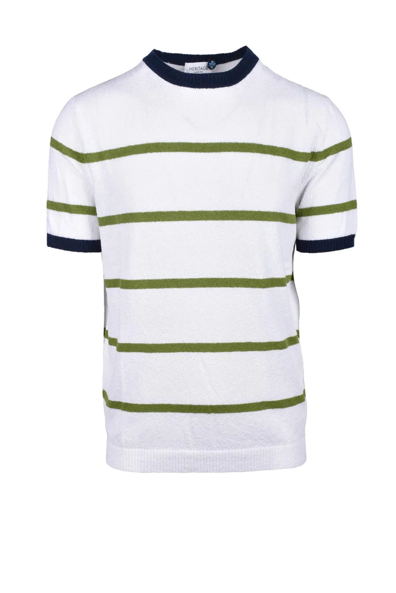Heritage Maglia Misto Cotone - Bianco/Verde