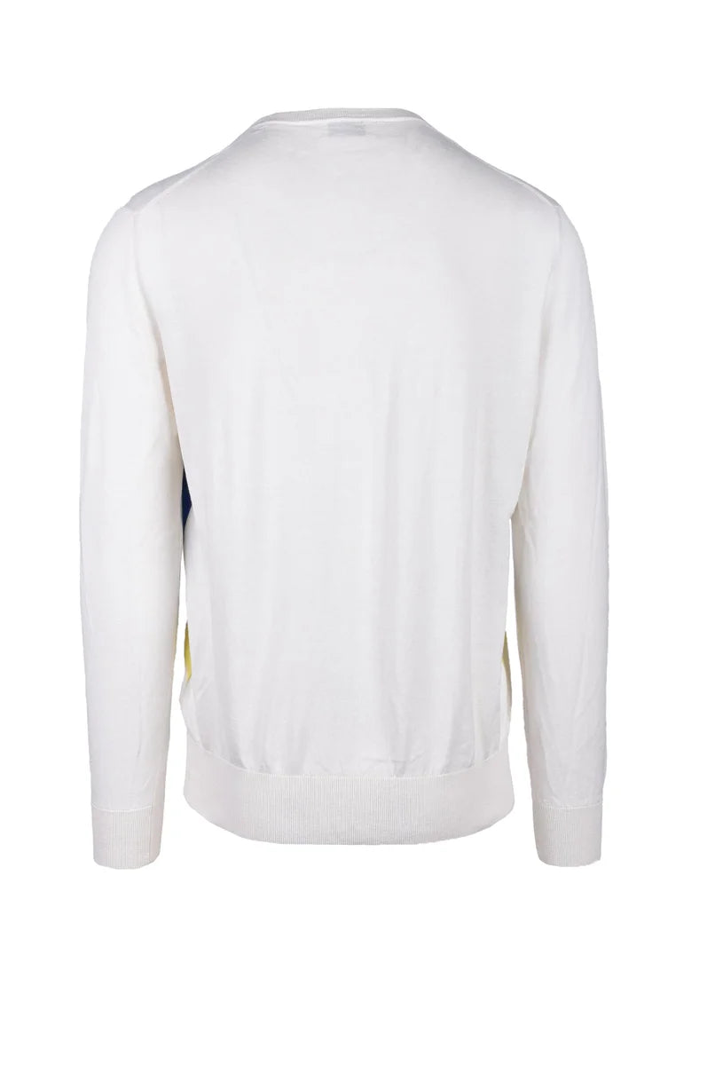 Ballantyne Maglione Cotone e Cashmere - Bianco/Verde