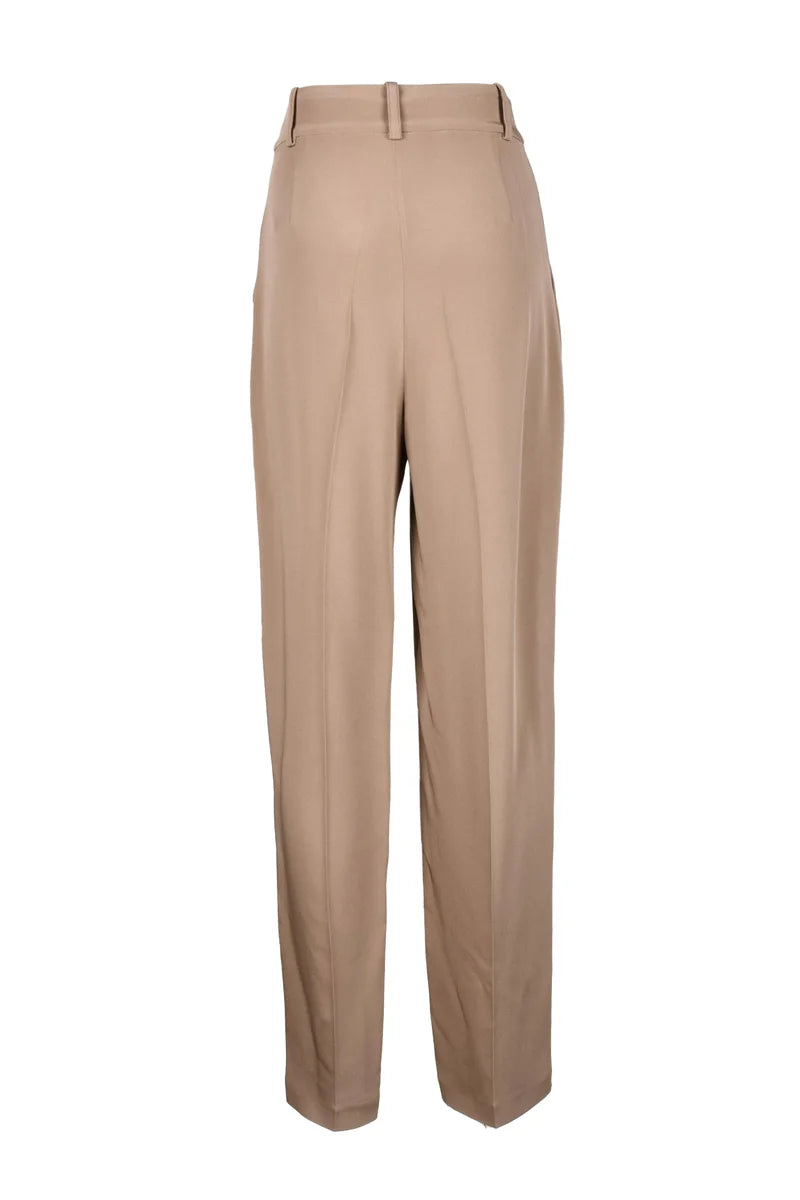 The Mannei Pantaloni Seta Marrone